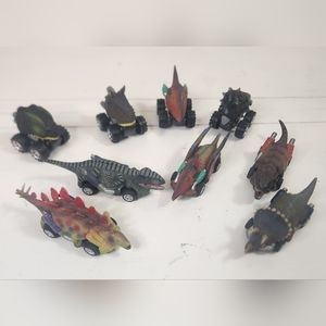 Preowned Lot of 9 Dino Bros Dinosaur Cars.